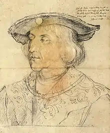 Portrait au fusain de Maximilien, Albrecht Dürer.