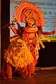 Un costume de danse Chhau sur le thème du shaktisme (Durga avec Lion, style Purulia Chhau).