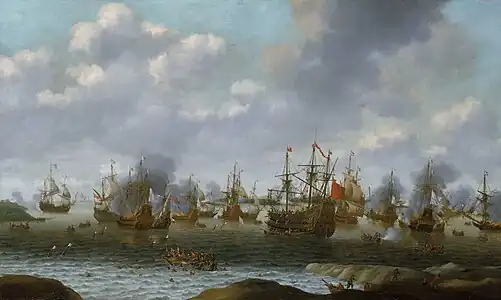 Description de l'image Dutch Attack on the Medway, June 1667 van Soest RMG BHC0295.jpg.