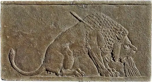 Chasse au lion d'Assurbanipal, Ninive, Irak, vers -645. Salle 55.