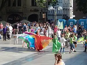 Cortège de la Dyke March de Cologne en 2017.