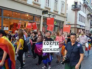 Cortège de la Dyke March de Heidelberg en 2018.