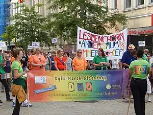 Cortège de la Dyke March d'Oldenburg en 2018.