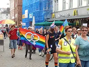 Cortège de la Dyke March d'Oldenburg en 2018.