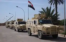 4 véhicules polonais Dzik-3 de la compagnie de police militaire de la 6e division irakienne; En 2006, 600 exemplaires de ce véhicule ont été commandés avec une option sur 1 000 autres sous le nom d'Ain Jaria-1.
