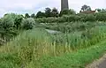 Excepté l'eau des toilettes, toutes les eaux grises sont collectées et traitées dans des lagunages naturels, avant d'être rendues à la nappe phréatique, ici près du verger communautaire de pommier