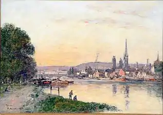 Eugène Boudin, La Seine à Rouen.