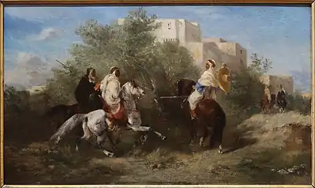 Cavaliers arabes (ou) La rencontre. Eugène Fromentin (1820-1876). Huile sur bois, 1857.