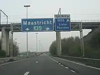 Fin de l'A25 en direction de Maastricht.