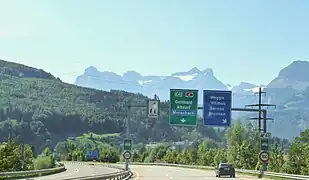 La E41 près de Brunnen en Suisse