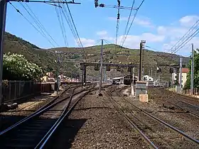 Vue d’une voie de chemin de fer.