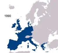 Intégration de l'ex-RDA (1990).