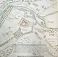 carte avec le parc et l'étang du château,