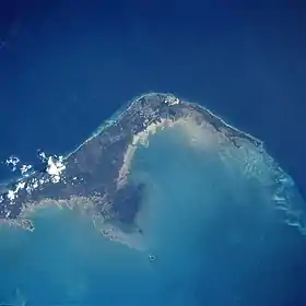 Vue satellitaire de Grand Bahama