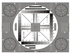 Mire test. Fréquences spatiales indiquées en TVL/ph.