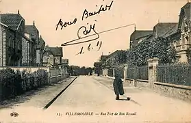 Rue pavillonnaire de Villemomble, vers 1919.