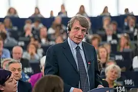 David Sassoli au parlement européen pour élire la nouvelle commission.
