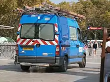 Camion ERDF renault Master, à Montpellier (Hérault).