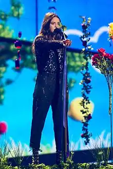 Francesca Michielin sur scène lors de l'Eurovision 2016.