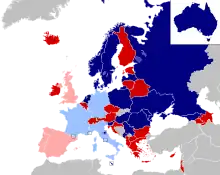 Carte montrant la répartition des pays dans chaque demi-finale.