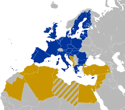 Pays membres de l'Union pour la Méditerranée.