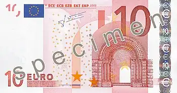 Billet de 10 euros (1re série, recto).