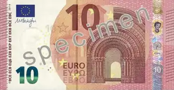 Billet de 10 euros (série Europe, recto).