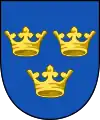 Les petites armoiries du royaume de Suède, datant de 1336.