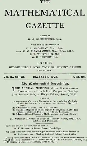 Image illustrative de l’article The Mathematical Gazette