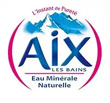 Logo en couleurs d'une marque d'eau minérale ; une chaîne de montagnes est stylisée.