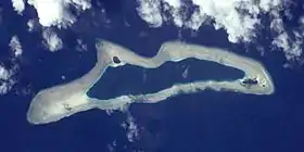 Image satellite de l'atoll d'Eauripik