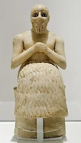 Statue de l'intendant Ebih-Il, retrouvée à Mari, DA III B, musée du Louvre.