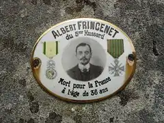 A la mémoire d'Albert Frincenet, mort pour la France.