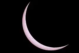 Phase partielle avec taches solaires de l'éclipse vue depuis Shoshoni, dans le Wyoming.