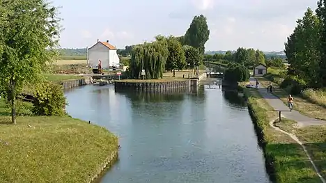 L'écluse sur le canal de l'Ourcq