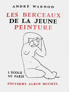 Couverture d'un livre illustrée d'un dessin en ligne claire d'un nu féminin assis, la tête penchée sur sa gauche