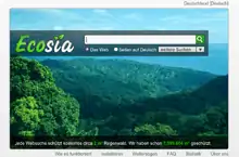 Page d'accueil d’Ecosia en 2010.