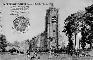 Une carte postale de l'église avant 1914.