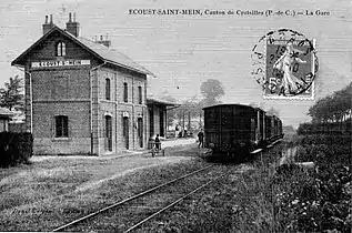 Une carte postale de la gare en 1908.