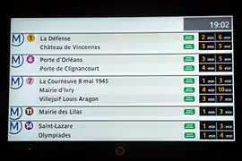 Prochaines rames attendues sur les lignes de métro 1, 4, 7, 11 et 14.