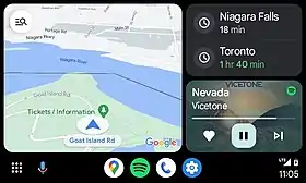 Visuel de l'écran d'accueil Android Auto