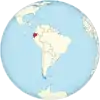 Localisation de l'Équateur sur une carte d'Amérique du Sud