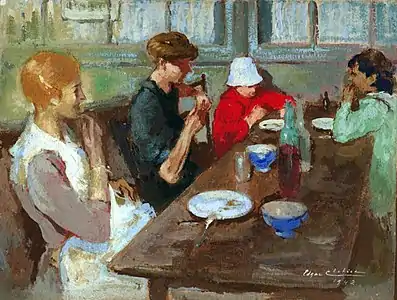 Petit déjeuner (1942), Peinture (tempera, lavis) Chicago?