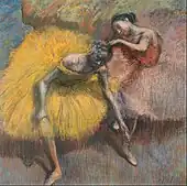 Edgar Degas, Deux danseuses jaunes et roses, 1898.