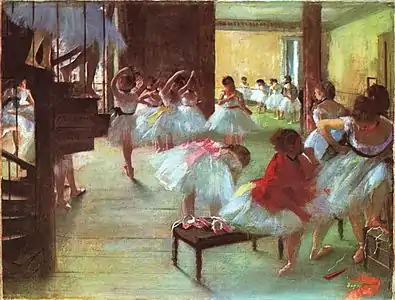 L’École de danse (1879-1880), huile sur toile, 42 × 49 cm, Washington, Corcoran Gallery of Art.