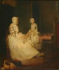 Edmond Kaiser, d’après Chardin, La Mère laborieuse (fin du XIXe siècle).