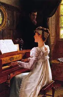 tableau. Une jeune fille au piano