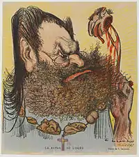 Édouard Drumont caricaturé par Charles Léandre dans Le Rire du 5 mars 1898.