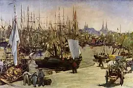 Le Port de Bordeaux et ses gabares, Manet (1871).