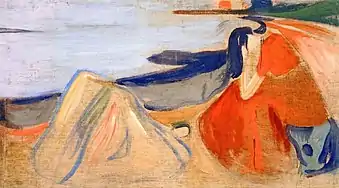 Edvard Munch: Mélancolie (Reinhardt-Fries), 1906-1907 (90 × 160 cm), Neue Nationalgalerie, Berlin.